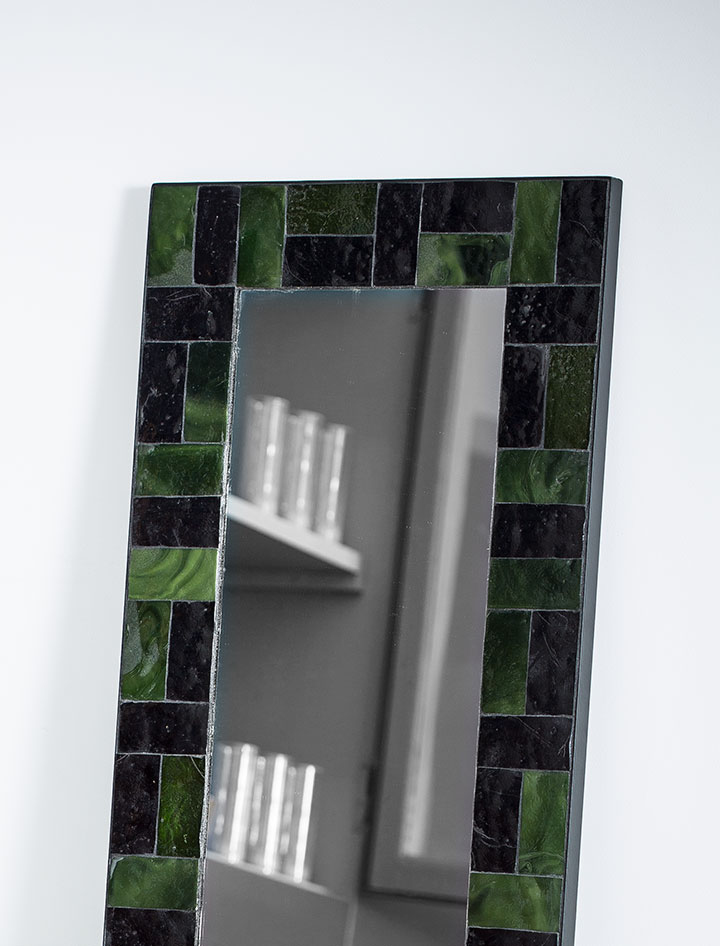 By Zoé-Mosaïque-Miroir en mosaique d'émaux verts et noirs-0 - photo 2