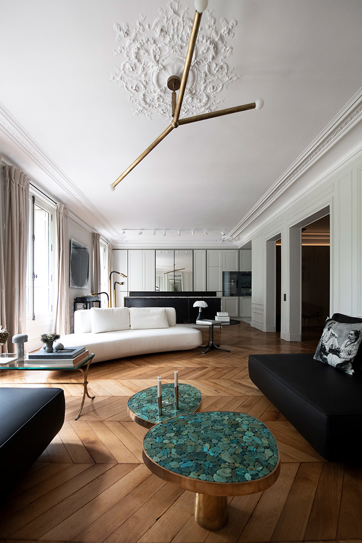 Dom Palatchi-Architecte d'intérieur - Décorateur-Renovation d'un appartement à Paris 7-Salon & Séjour - photo 1