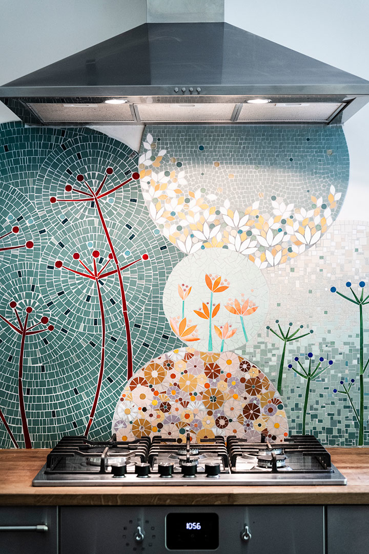 Anis & Céladon-Mosaïque-Credence de cuisine en mosaique, frise mosaique-0 - photo 4