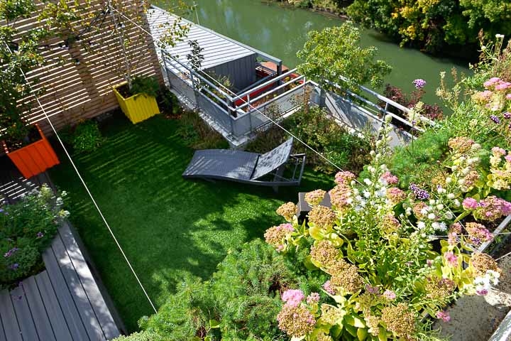 Opus Paysage-Paysagiste-Jardin paysager en bord de Seine : Le bateau Ivre-Jardin - photo 1