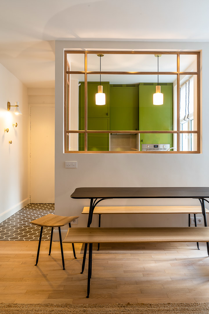 Caroline Champenois-Architecte d'intérieur - Décorateur-Renovation d'un pied à terre dans le centre de Paris-Cuisine - photo 1