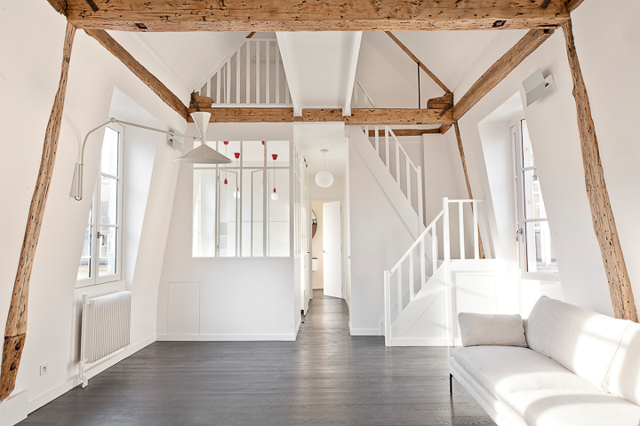Caroline Champenois-Architecte d'intérieur - Décorateur-Rénovation d'un appartement avec mezzanine-Salon & Séjour - photo 2