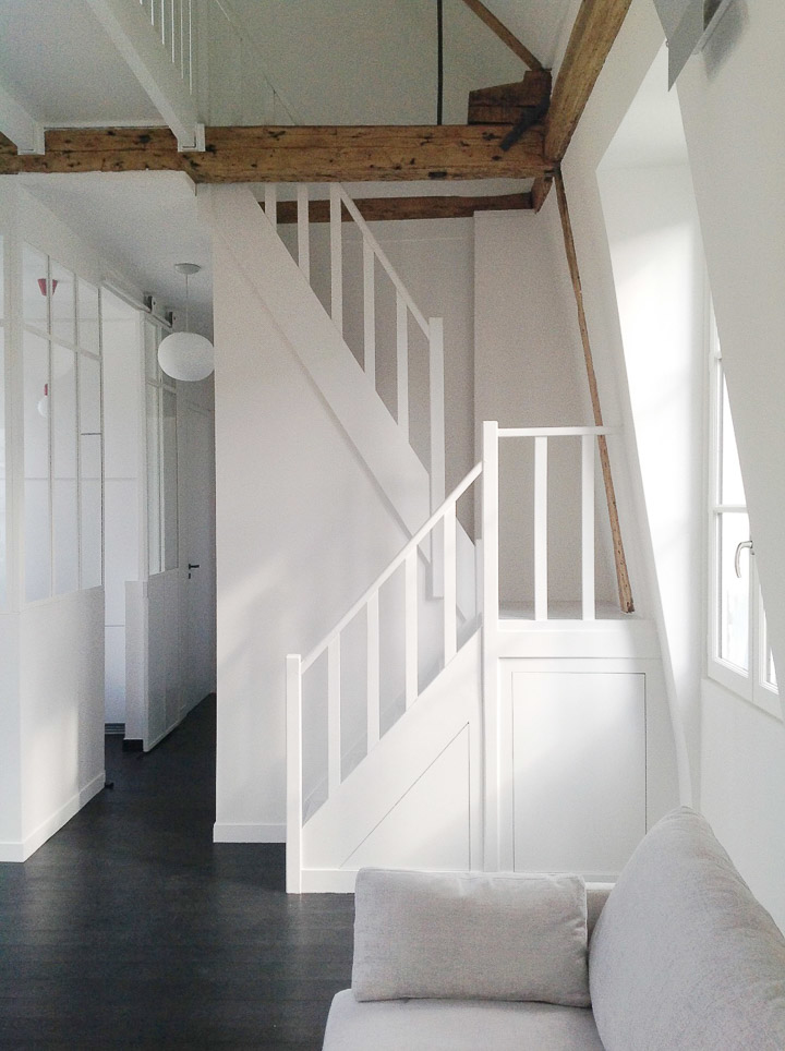 Caroline Champenois-Architecte d'intérieur - Décorateur-Rénovation d'un appartement avec mezzanine-Escalier - Ascenseur - photo 4
