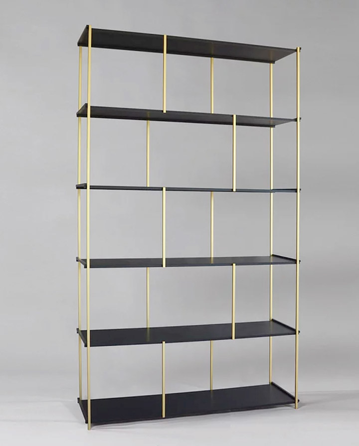 L'Alufacture-Mobilier en metal-Bibliotheque en metal noir et or-Ensemble - Projet Global - Maison - photo 1