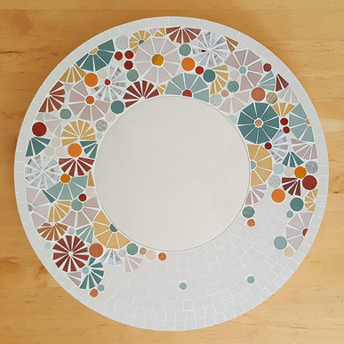 Anis & Céladon-Mosaïque-Miroir en mosaique sur mesure