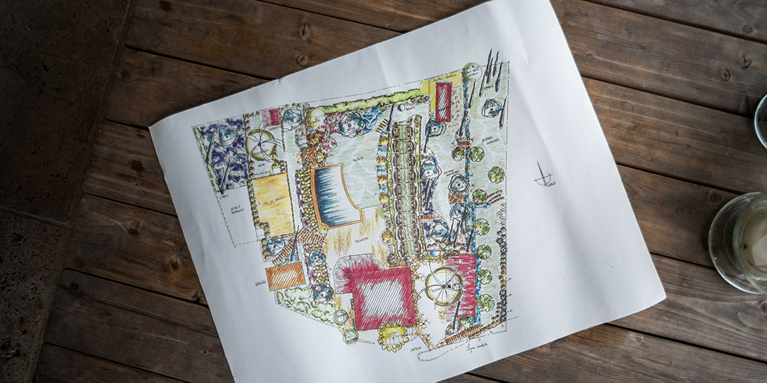 Plan de jardin paysager - Genevieve Cabiaux Paysagiste à Nice, sur Arch & Home
