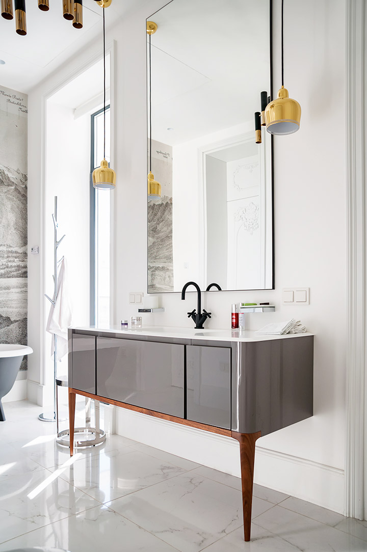 Meuble salle de bain double vasque, design Alena Makagon