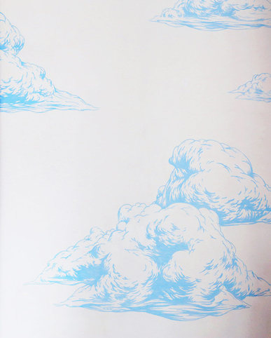 by R-Artiste peintre - Dessinateur-The Head in Clouds, une deco murale originale pour rêveur impénitent