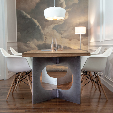 15 Dixième-Mobilier en metal-Cédille, table de salle a manger bois et metal-professionnel